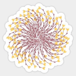 Beautiful Round Heart shape flower Sticker
